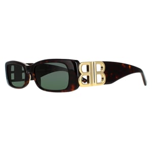 Balenciaga Rectangle Womens Dark Havana Green BB0096S