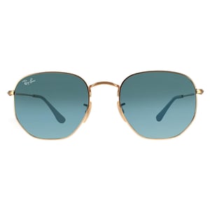 Ray-Ban Square Unisex Gold Blue Grey Gradient Sunglasses