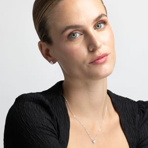 Luxenter, eqoyi halsketting in 925 sterling zilver en glanzend gerhodineerde cubic zirconia