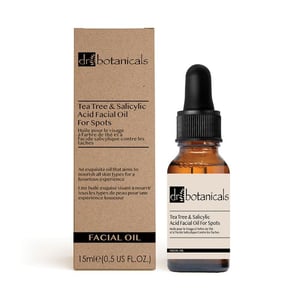Dr. Botanicals Eucalyptus, Tea Tree, Anti-Ageing & Salicylic Acid Facial Oil 15ml for Acne, Blemishes, Large Pores