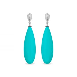 Luxenter oorbellen, 925 sterling zilver, adak en turkoois, gerhodineerd afgewerkt
