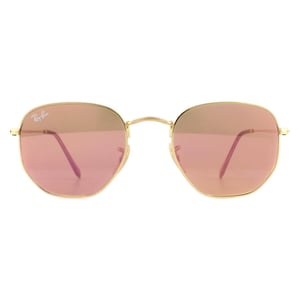 Ray-Ban Zonnebril Hexagonal 3548N 001/Z2 Goud Koperen Flash Mirror