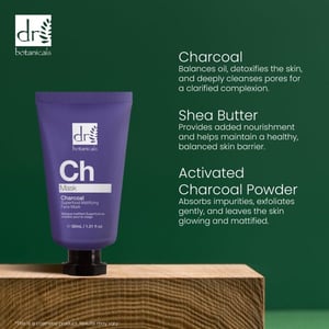 Dr. Botanicals Advanced Charcoal Superfood Anti-Ageing Mattifying Face Mask 30ml for Fine Lines, Wrinkles, Dullness