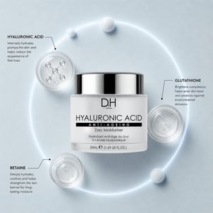 Dr H Hyaluronic Acid Anti-Ageing Day Moisturiser 50ml for Dryness, Fine Lines, Wrinkles