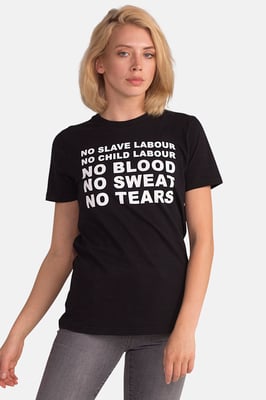 Black Organic Cotton Crew Neck Short Sleeve Graphic Print T-Shirt