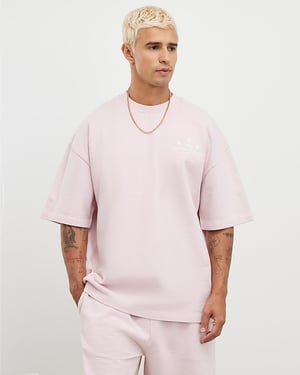 River Island Mens T-Shirt Pink Oversized Fit Lisiere Studios