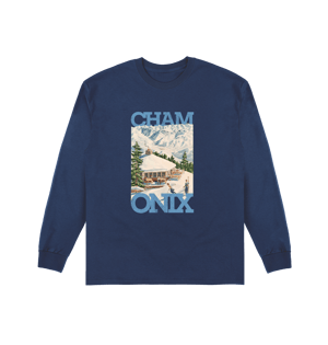 Pierce Archive Chamonix-Mont-Blanc Graphic Sweatshirt Navy Blue