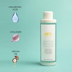 Skin Research Collagen Peptide & Hyaluronic Acid Daily Conditioner with Argan Oil 250ml for Hair Suppleness, Detangling, Moisture Retention