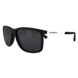 Emporio Armani Zonnebril 4058 5063/81 Zwart Rubber Grijs Gepolariseerd