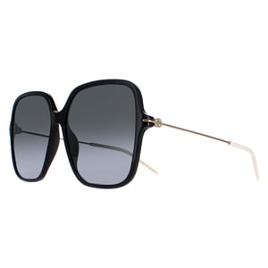 Gucci Square Dam Glänsande Svart och Guld Grå Gradient GG1267S