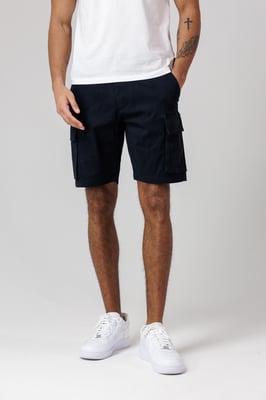 Navy Cotton Cargo Shorts