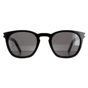 Saint Laurent Round Unisex Zwart Smoke SL28