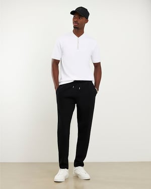 River Island Mens Polo Shirt White Slim Fit Tipped Short Sleeve