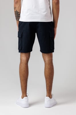 Navy Cotton Cargo Shorts
