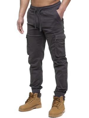 Enzo | Heren Cargo Jogger Jeans - Khaki