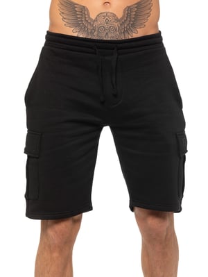 Enzo | Heren Cargo Korte Broek - Zwart