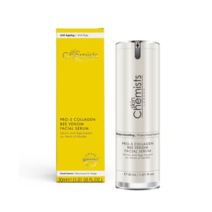skinChemists Anti-Ageing Pro-5 Collagen Bee Venom Facial Serum 30ml for Loss of Firmness, Fine Lines, Wrinkles