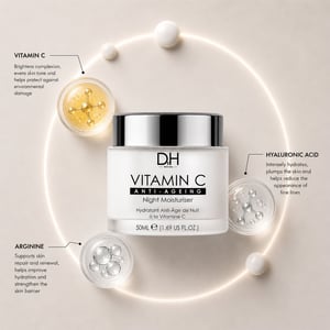 Dr H Vitamin C Anti-Ageing Night Moisturiser 50ml for Brightening, Dark Spots