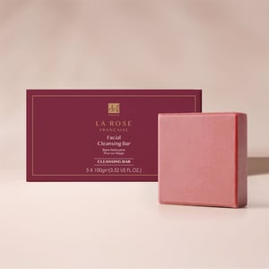 Dr. Botanicals La Rose Francaise Anti-Ageing Facial Cleansing Bar (Pack of 5) 100g x 5 for Fine Lines, Wrinkles, Dullness