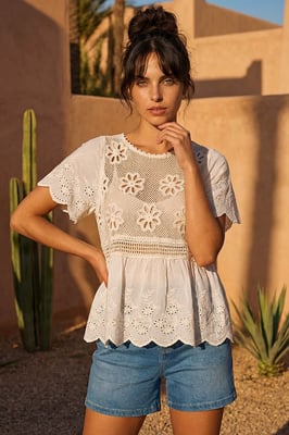 Floral Crochet Tunic Top