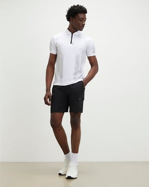 River Island Mens Polo Shirt White Slim Fit Graphic Short Sleeve