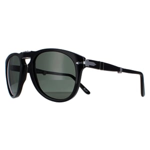 Persol Round Mens Black Green Polarized Sunglasses