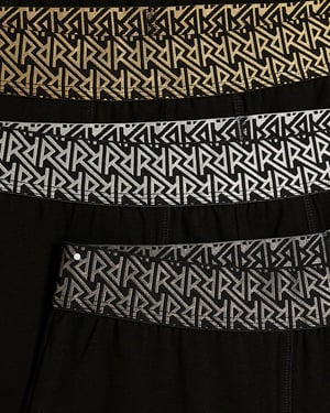 River Island Mens Trunks Black 5 Pack Metallic RR Waist Underwear