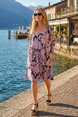 Petite V-Neck Swing Dress