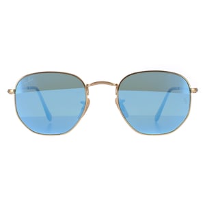 Ray-Ban Zonnebril Hexagonal 3548N 001/9O Goud Light Blauw Verloop Mirror