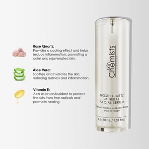 skinChemists Anti-Ageing Rose Quartz Mineral Facial Serum 30ml for Fine Lines, Wrinkles, Dullness