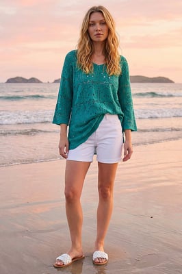 Cotton Crochet Tunic Top