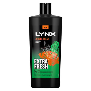 Lynx 3 in 1 Body, Face & Hair Wash Shower Gel Extra Fresh Jungle Fresh 700ml
