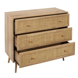 Home Deco Factory Ladekast bali met rattan voorzijde buffetkast 90x39x79 cm -