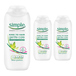 Simple Kind to Hair Gentle Care Conditioner 200ml, 3 Packs for Sensitive Scalp