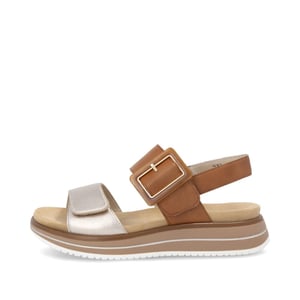 D1J53-22 Womens Sandals Brown Combination