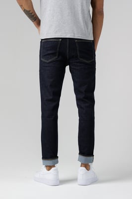 Dark Navy Organic Cotton Blend Skinny Fit Mid-Rise Denim Jeans