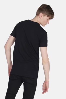 Black Organic Cotton Crew Neck Short Sleeve Graphic Print T-Shirt