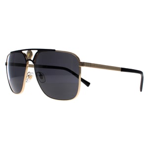 Versace Rectangle Mens Gold and Matte Black Dark Grey VE2238