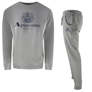 Aquascutum Old School Crewneck Grey Track Pants Set