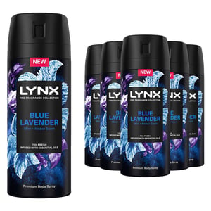Lynx Fine Fragrance Collection Blue Lavender Deodorant Body Spray 150ml, 30 Pack