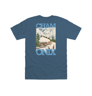 Pierce Archive Chamonix-Mont-Blanc Graphic T-Shirt Denim Blue