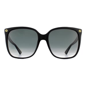 Gucci Square Womens Black Grey Gradient Sunglasses