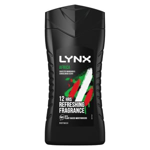Lynx Africa 12-H Refreshing Fragrance Shower Gel Body Wash for Men, 225ml