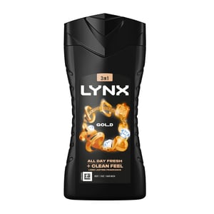 Lynx Gold 12-H Refreshing Fragrance Shower Gel Body Wash for Men, 225ml