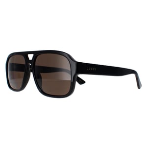 Gucci Aviator Mens Black Brown Polarised GG1342S