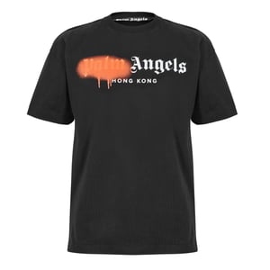 Men's Palm Angels Palm Las Vegas Tee in Black Orange