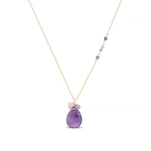 Luxenter adak-halsband i metallegering och naturlig ametist 18K guldpläterad finish