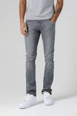 Light Grey Organic Cotton Blend Skinny Mid-Rise Denim Jeans