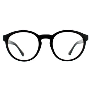Emporio Armani Round Mens Matte Black Clear with Sun Clip-ons Sunglasses