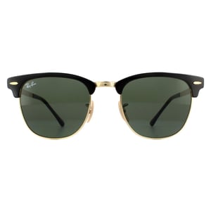 Ray-Ban Sunglasses Clubmaster Metal RB3716 187 Gold Top On Black Green